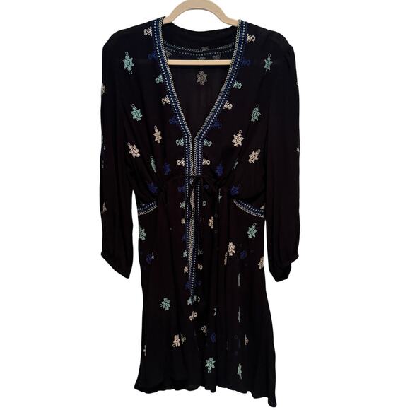 Free People Stargazer Embroidered Gauzy Lightweight Mini Dress Women's Size M - Picture 5 of 8